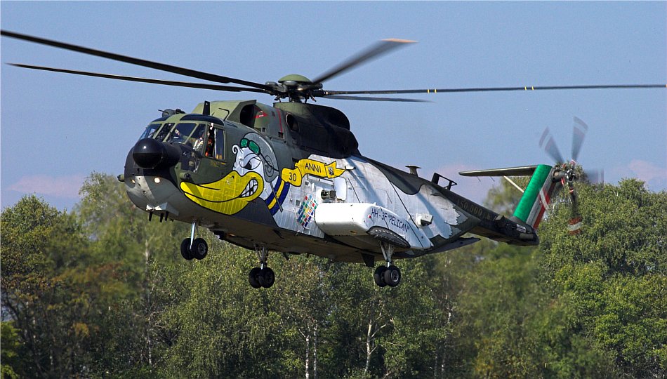 Lo HH-3F Pelican (AS-61R) venne prodotto per l'Aeronautica Militare in 35 esemplari da Agusta su licenza Sikosky AC. Da oltre un trentennio rappresenta l'ossatura principale del sistema SAR nazionale e ne è prevista la sua sostituzione con una versione dello AW-101. HH-3F 15-02 celebrativo 100.000 fh