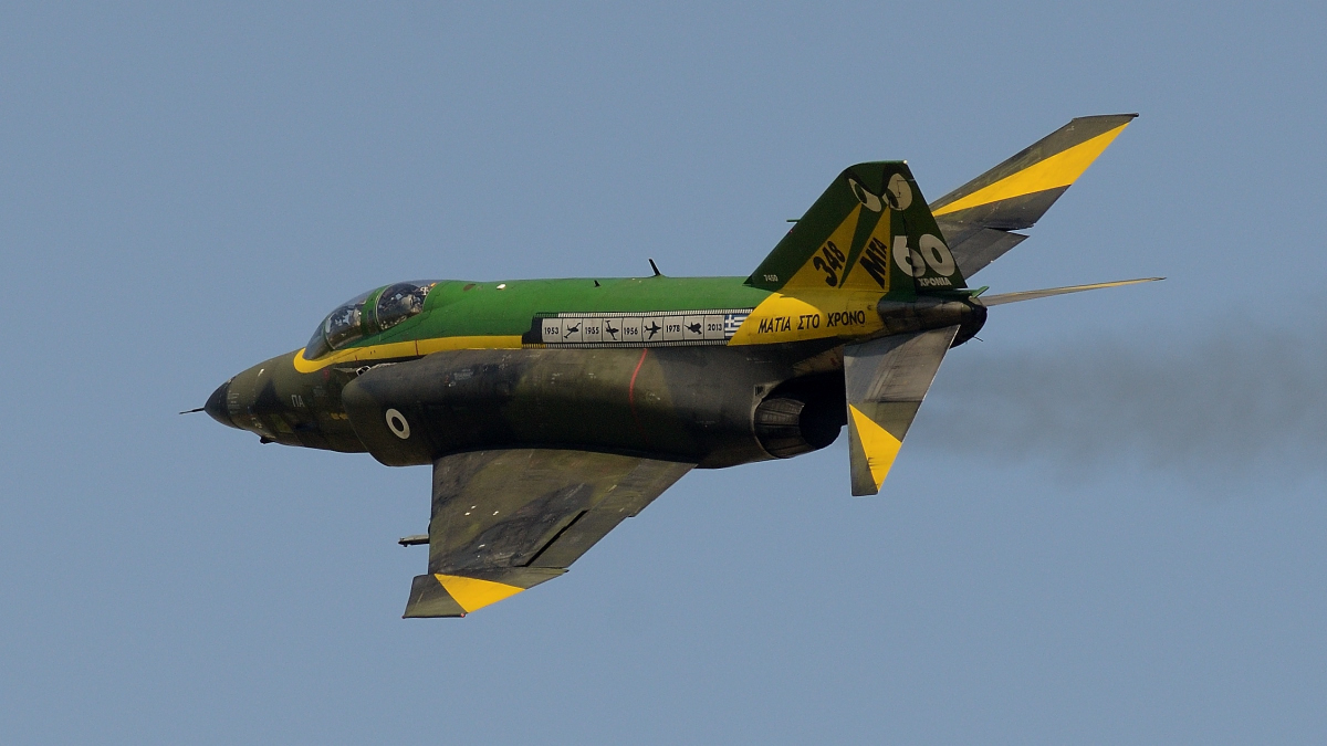 In 1993, 27 ex-Luftwaffe RF-4Es were added to the strength of 348 Mira, Phantom 7450 is one of them. - click for the slideshow