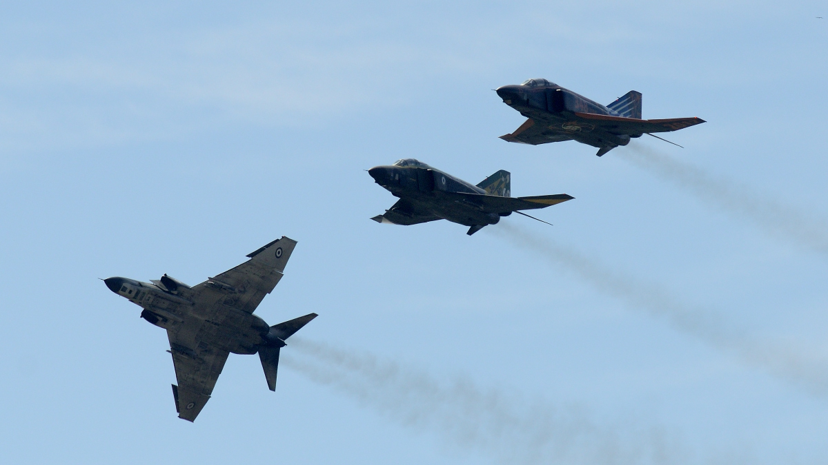 The last ever flypast of a RF-4E formation over Larissa AB.- copyright © Mauro Finati - click for the slideshow