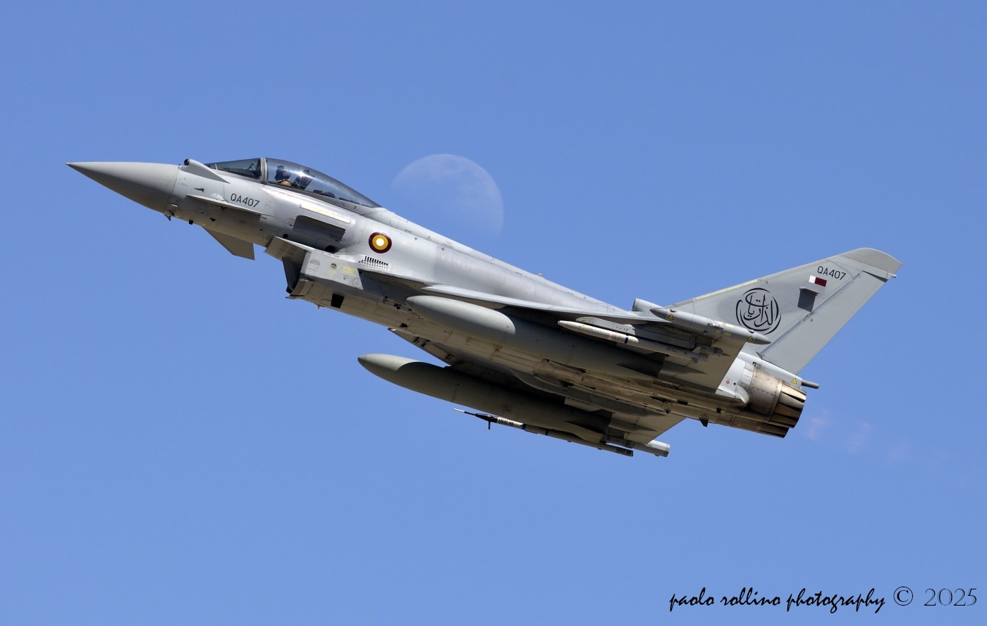 Un Eurofighter del Qatar al decollo/ph. Paolo Rollino
